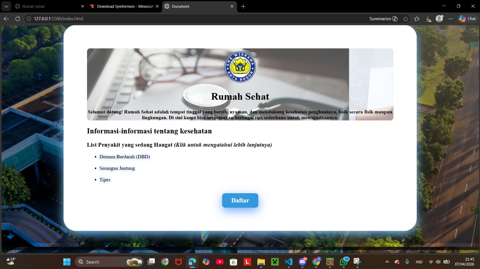 Project sts genap kelas x